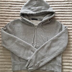 Brandy Melville John Galt Grey Crystal cropped zip up